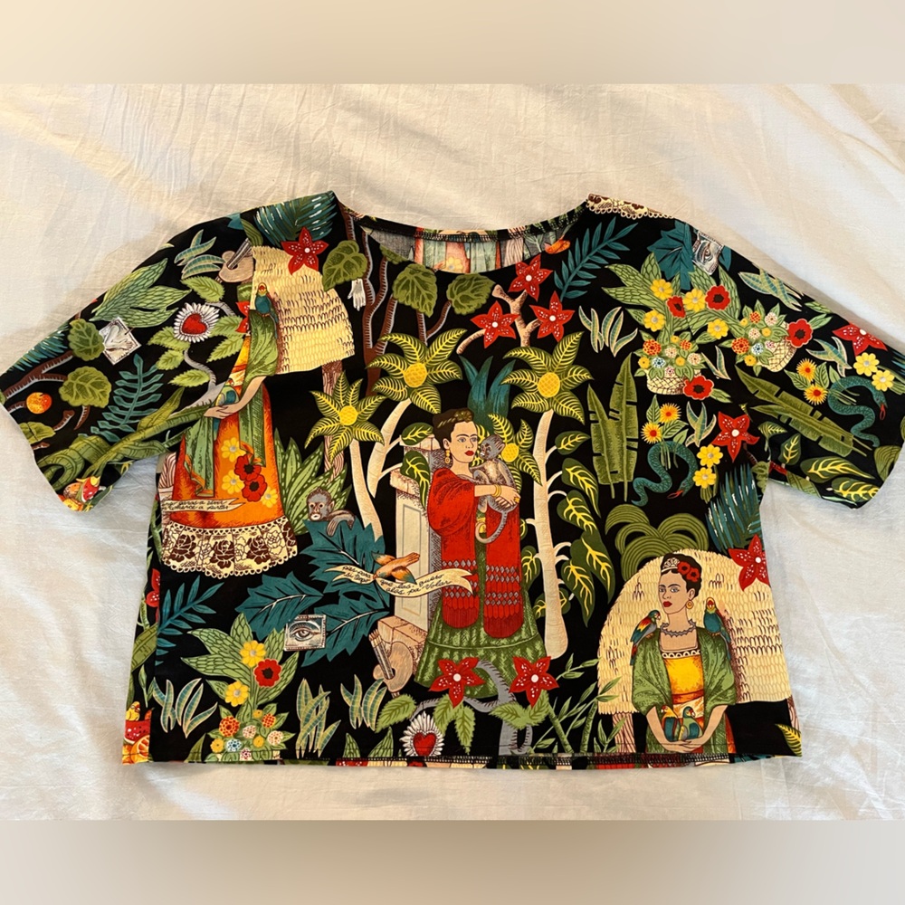 Frida Kahlo cotton crop top